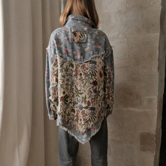 NWT Shop Stevie POL Floral Denim Jacket - Picture 3 of 9